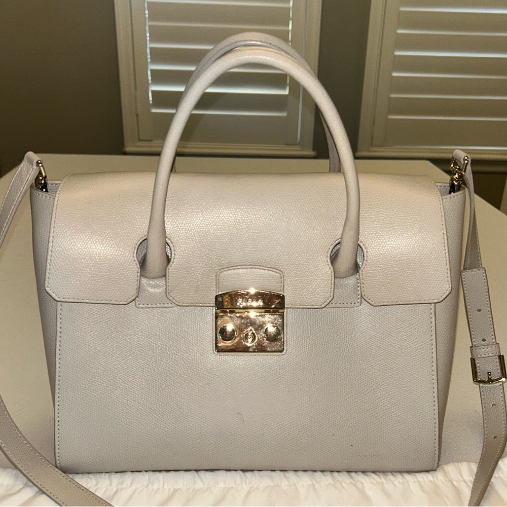 Furla Structured Leather Satchel